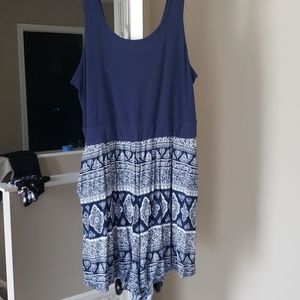 Blue and white Romper